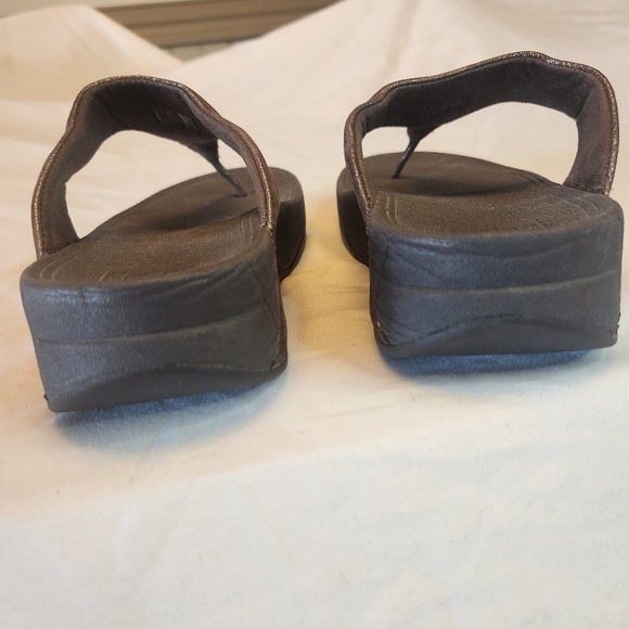 Fitflop LULU Bronze Shimmer Sandals Flip Flops Size 7 - Picture 5 of 10